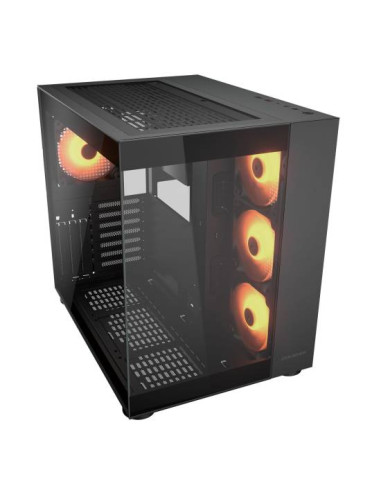 COUGAR CASE MID TOWER CUBE FV 150 RGB BLK D.CHAMBER 3*120+120mm ARGB FAN - immagine 2
