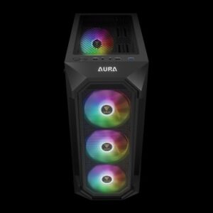 GAMDIAS CASE MID TOWER AURA GC1 ELITE NERO 4*120mm ARGB FAN TG MESH