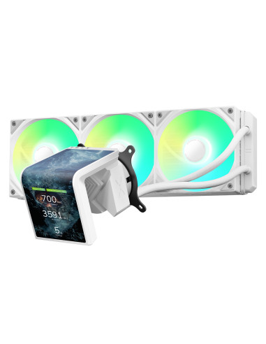 TRYX RAFF LIQUIDO PANORAMA SE ARGB 360 3D-AMOLED DISPLAY 360mm WHITE - immagine 2
