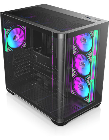 RAIJINTEK CASE M.TOWER ATREUS BT4 BLACK TG CURVED 4xEMF PWN 120 mmARGB - immagine 2