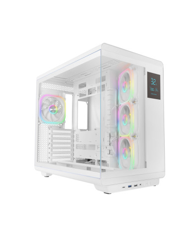 MARSGAMING CASE MID TOWER MC-REVPRO WHITE 4.3'' LCD TG 4xRGB REV